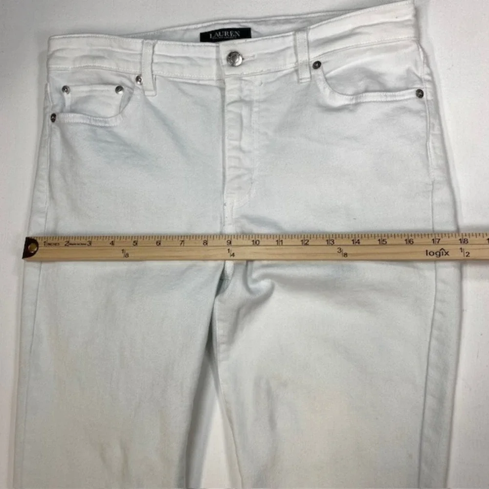 Lauren Ralph Lauren‎ Premier Straight Crop Jeans Womens 8 White Denim Pants